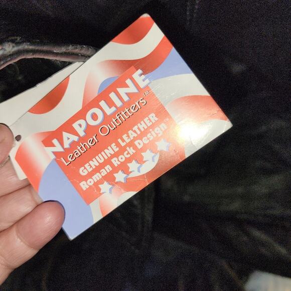 NAPOLINE NWT MENS LEATHER BOMBER JACKET. SIZE XL - Picture 10 of 14